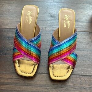 Seychelles Pre Owned worn Once colorful Leather Fleet Heels Vibrant Style.